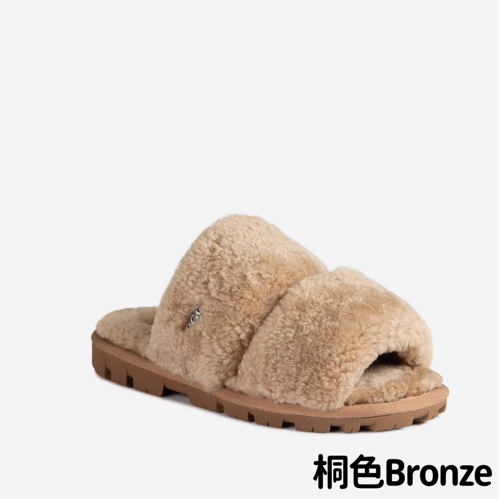 Ugg-Evelyn-Curly-Slide-Bronze