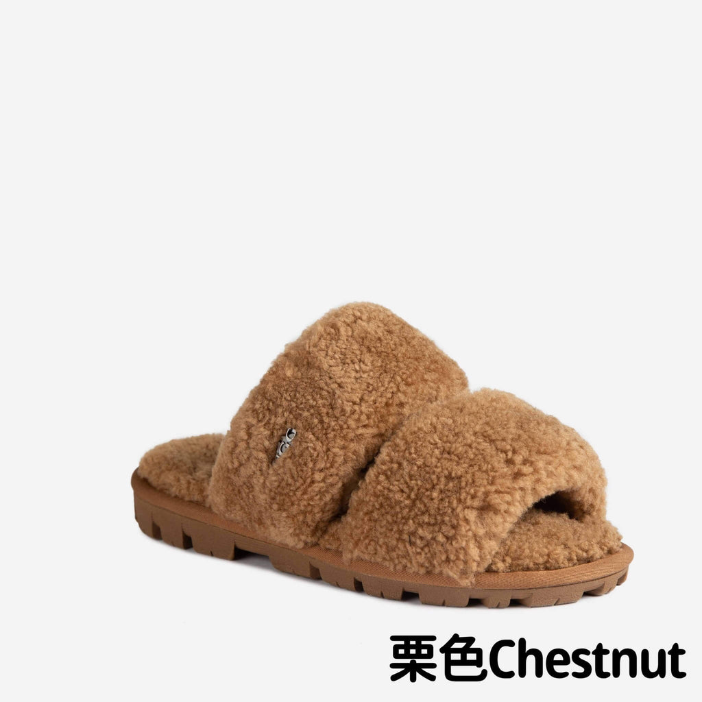 Ugg-Evelyn-Curly-Slide-Chestnut