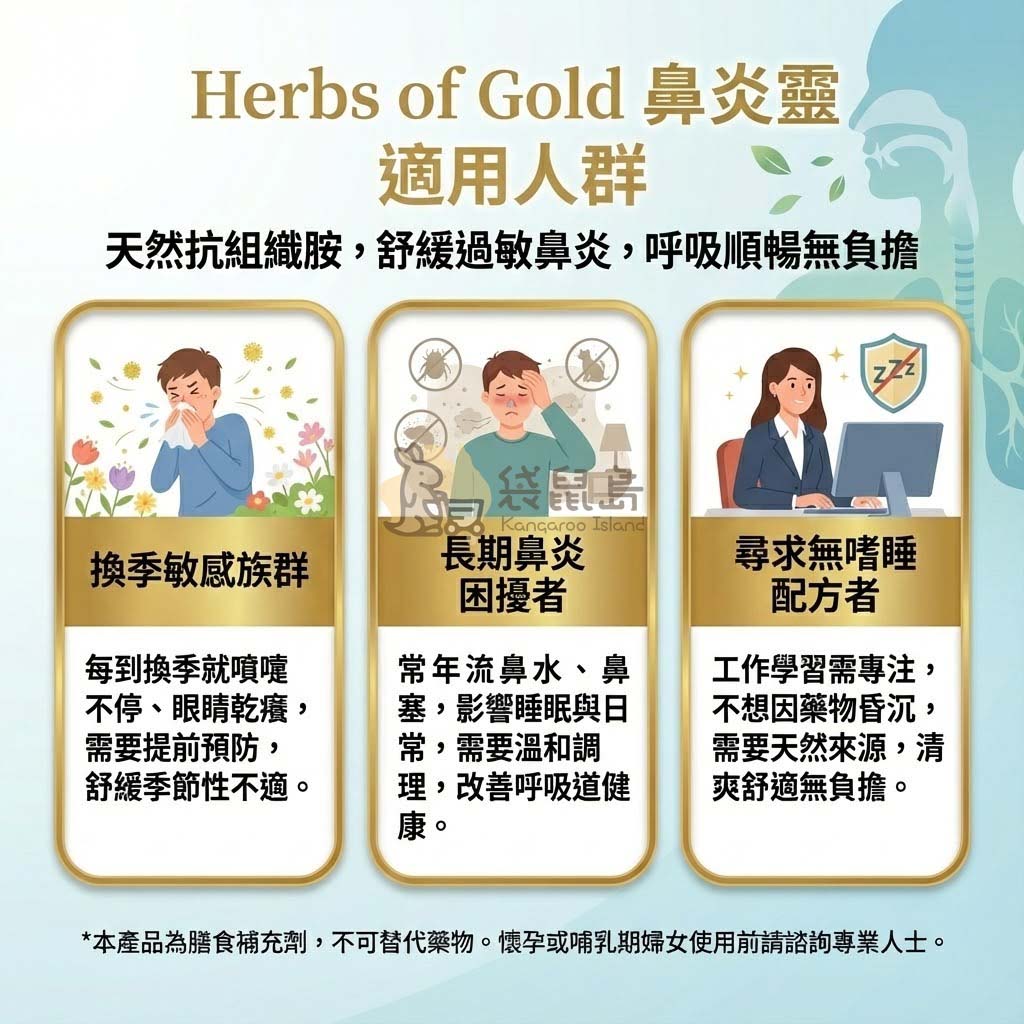 鼻炎靈適用人群 換季過敏 流鼻水 慢性鼻炎 無嗜睡需求者
