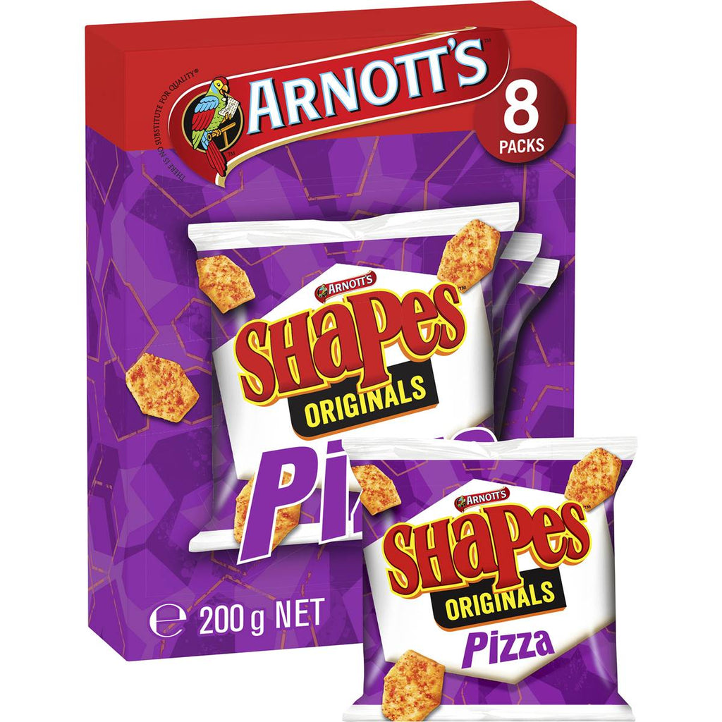 Arnott's Shapes 披薩風味小脆餅 8包裝外盒圖