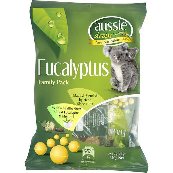 Aussie Drops 澳洲尤加利喉糖 150g 家庭分享包 正面包裝照