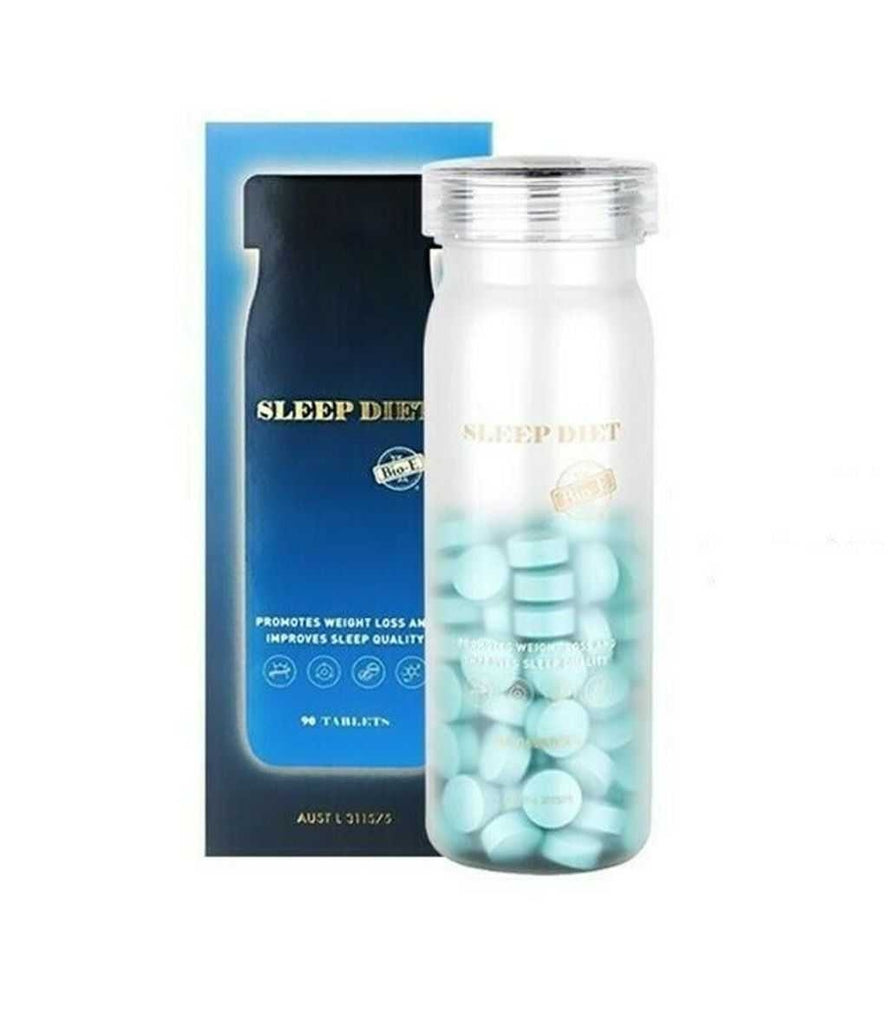 BIO-E 晚安片 Sleep Diet 90粒瓶身與外盒產品照