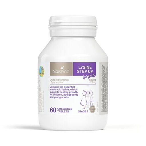 Bio Island 兒童生長素 Lysine Step Up 第二階段 60粒產品正面包裝照