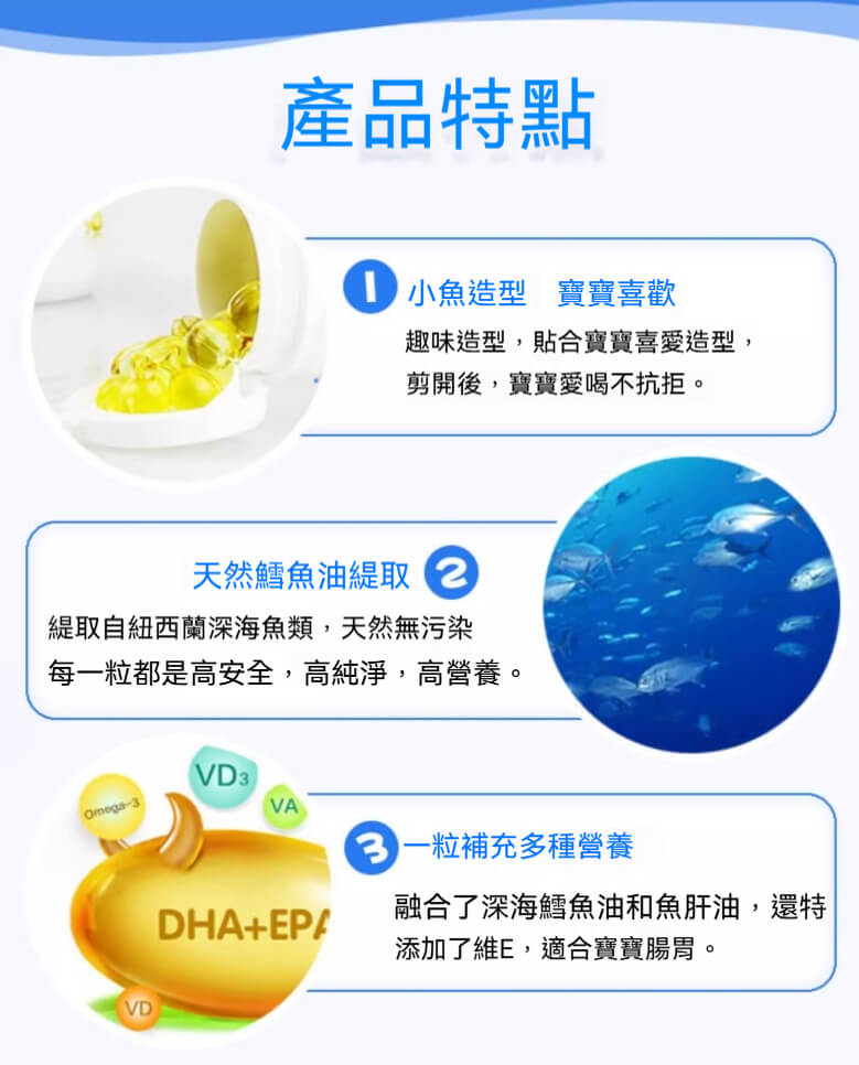 Bio Island 鱈魚肝油三大特色，小魚造型、天然萃取與多種營養一次補足