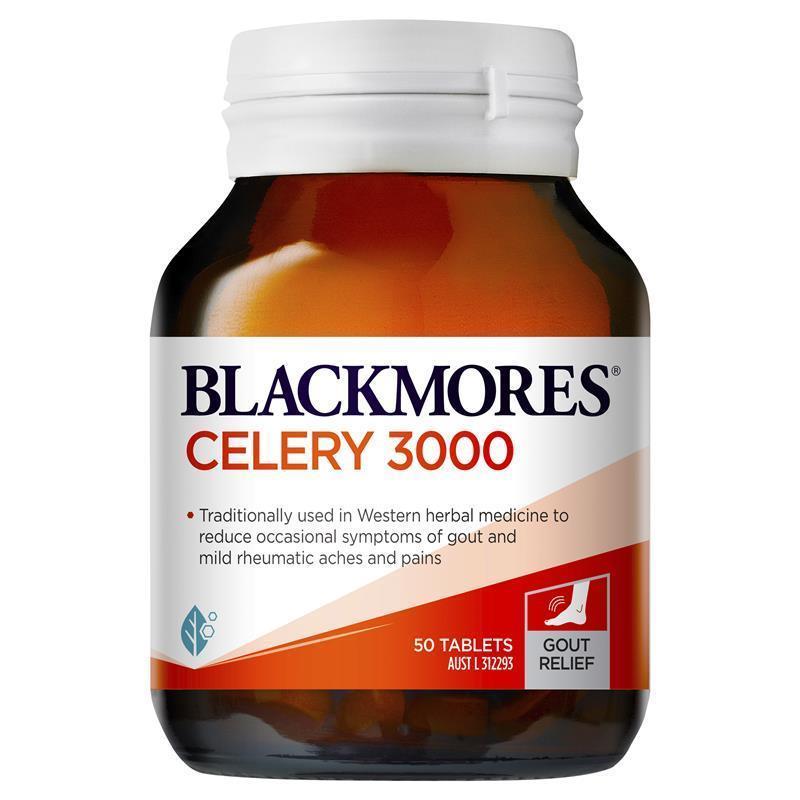 澳洲 Blackmores 西芹籽精華 3000mg 50 粒，傳統用於緩解偶發的痛風症狀和輕微風濕性疼痛。