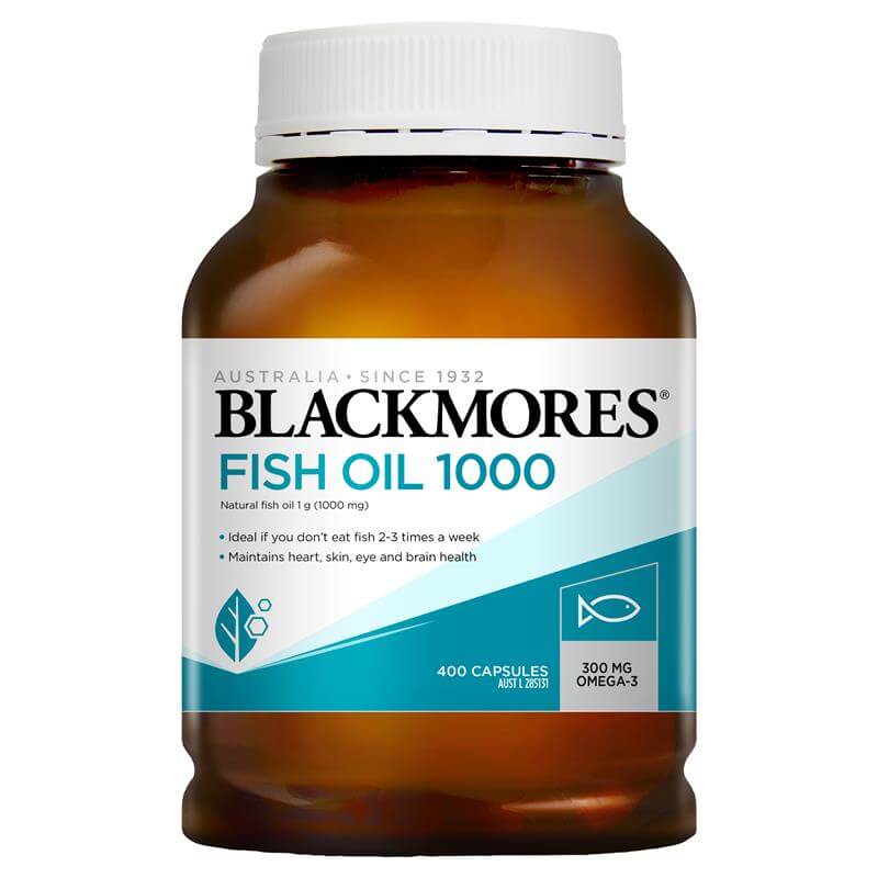 澳洲 Blackmores 深海魚油 1000mg 原味 400 粒，支持心臟、眼睛與腦部健康。