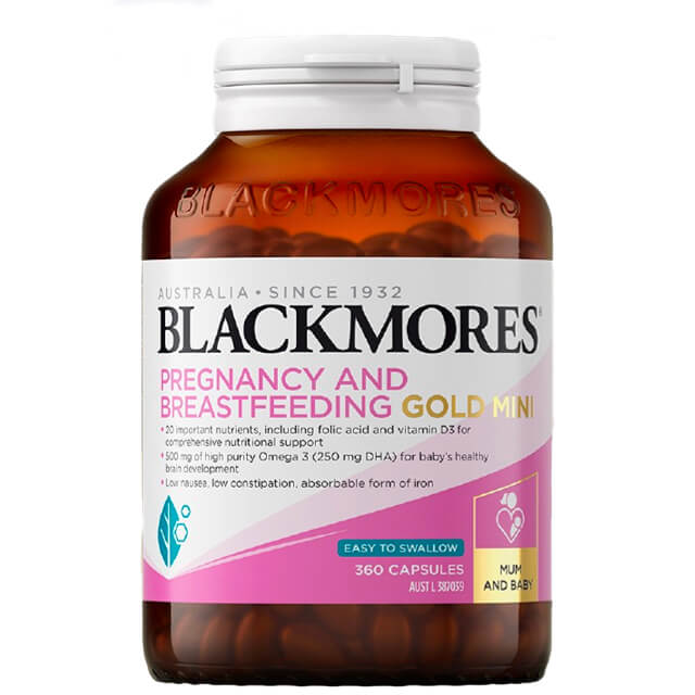 澳洲 Blackmores 孕婦黃金素迷你顆粒 360 粒，易於吞嚥，富含 250mg DHA、葉酸和低便祕鐵。