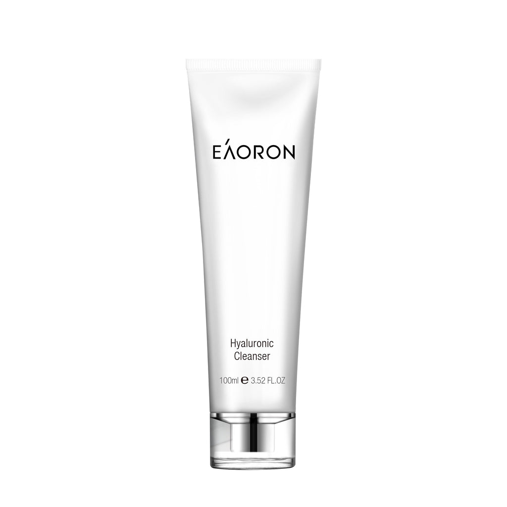 Eaoron玻尿酸洗面乳100ml，白色極簡設計，高效潔淨保濕配方