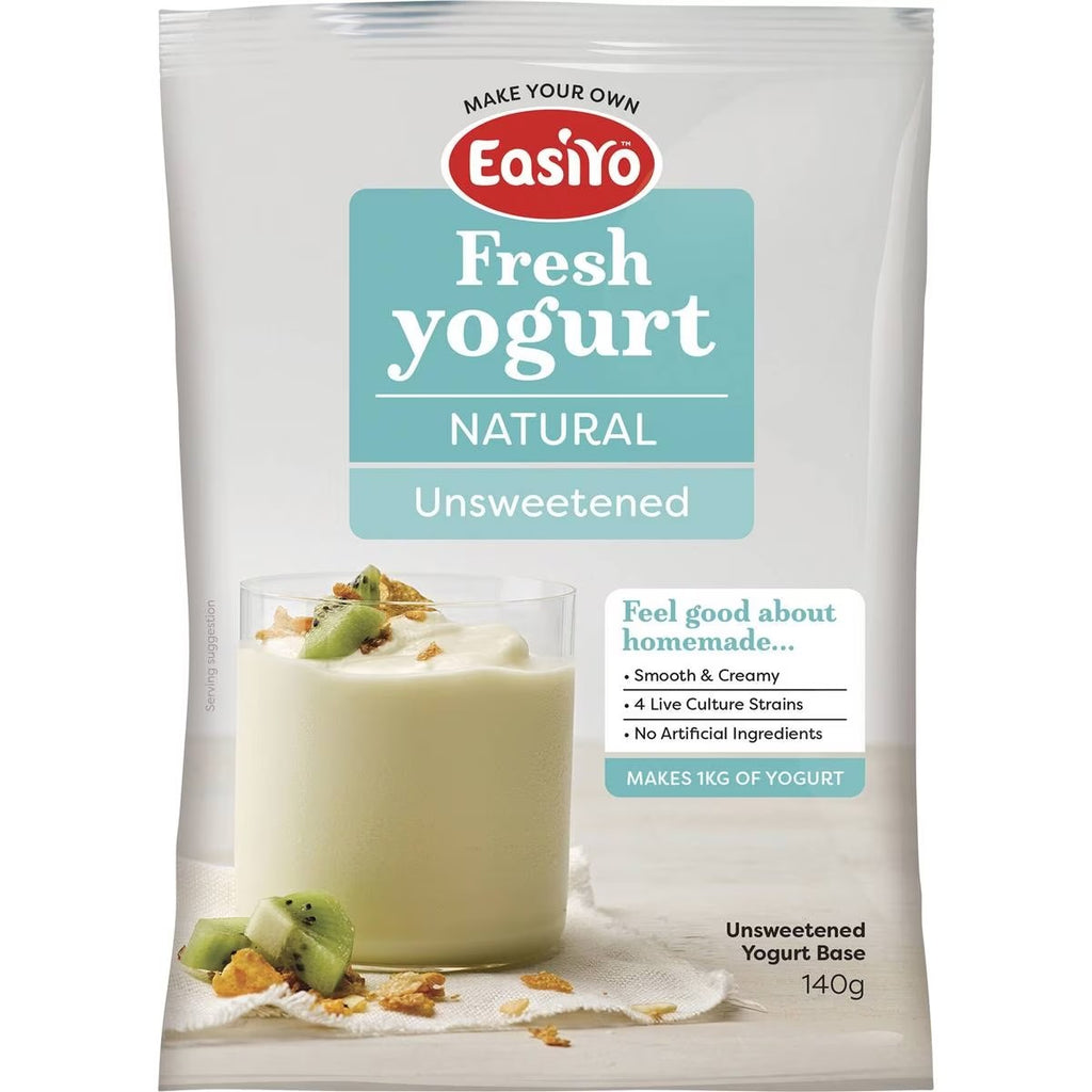 EasiYo原味無糖優格粉140g產品包裝，適合自製滑順無添加的天然優格
