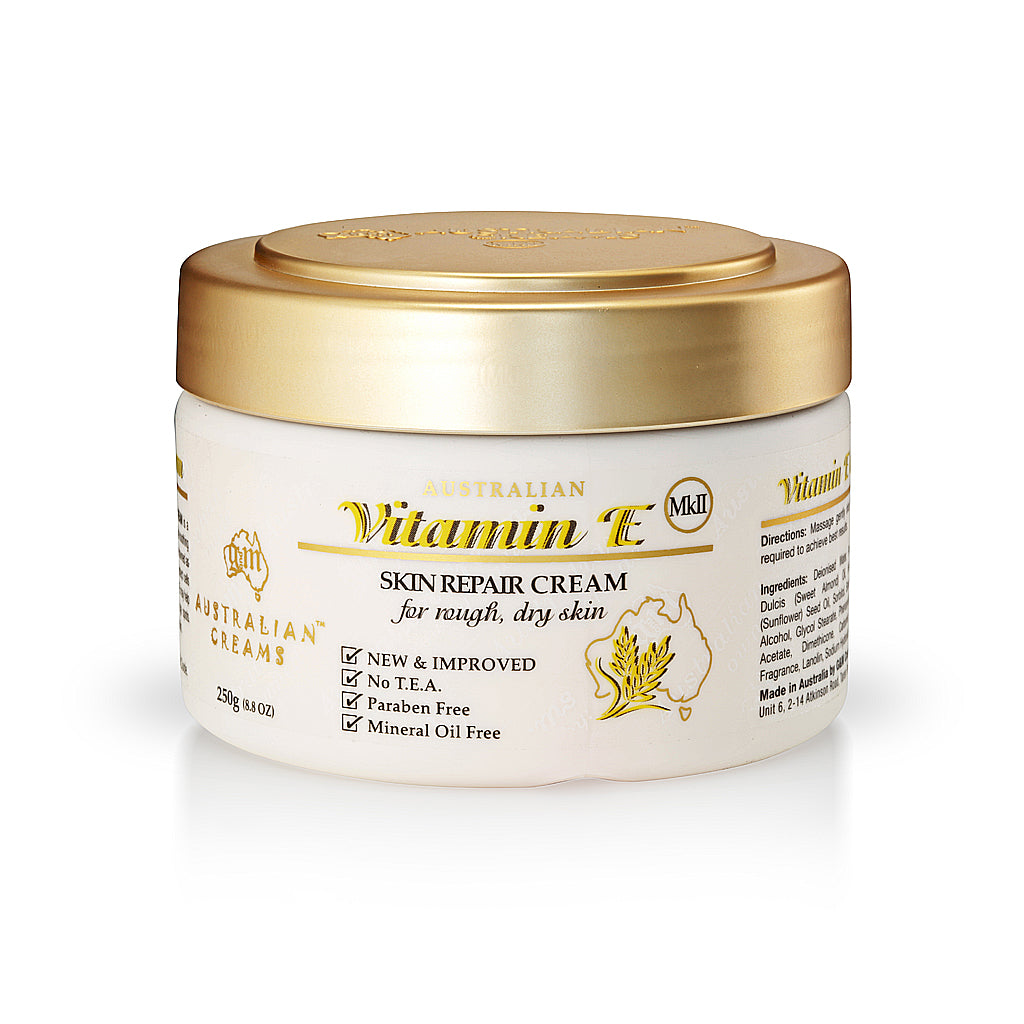 G&M MKII 維他命E綿羊霜 250g 包裝，適用於乾燥粗糙肌膚修護，澳洲製造保濕乳霜
