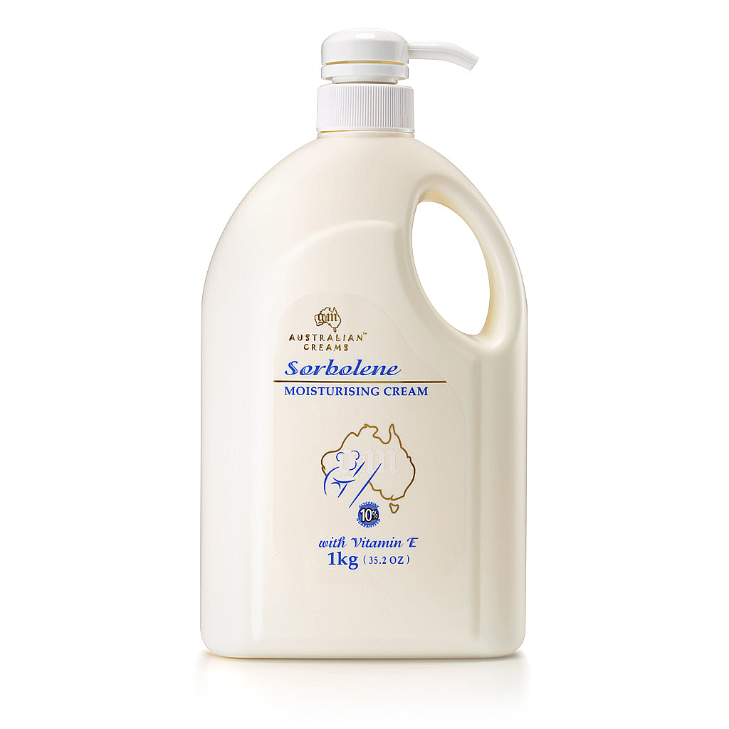 澳洲 G&M 甘油保濕霜 (Sorbolene) 1kg 產品圖 - 含 10% 甘油與維他命 E 的溫和身體乳。