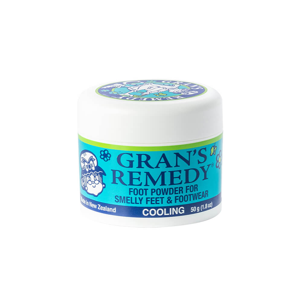 紐西蘭 Gran's Remedy 老奶奶除臭鞋粉 藍色薄荷版 50g 包裝正面