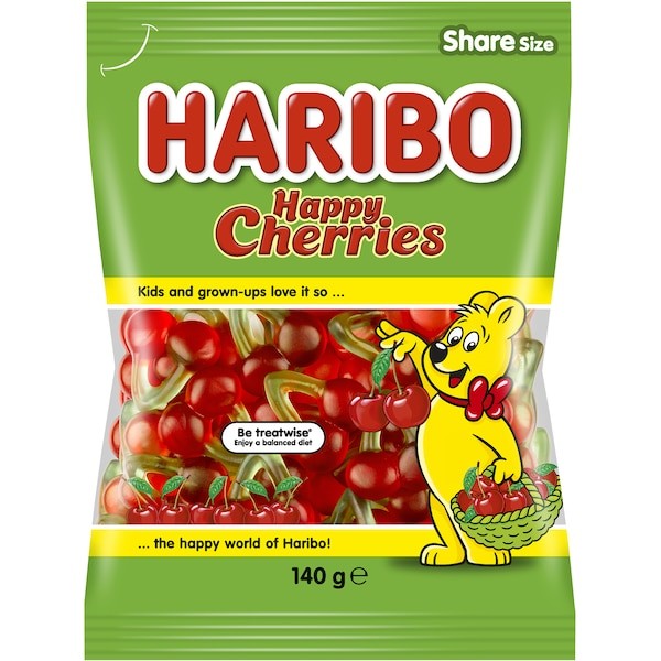 HARIBO 德國哈瑞寶 開心櫻桃軟糖 140g 包裝正面 Happy Cherries