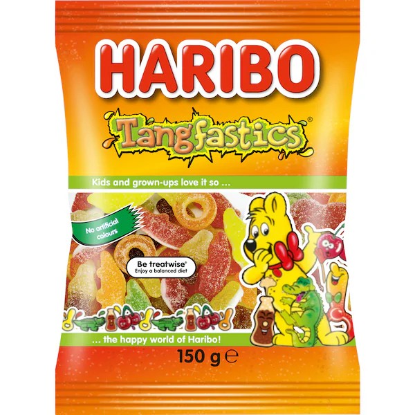 HARIBO 派對軟糖 綜合造型 150g 酸甜Q彈軟糖包裝正面圖