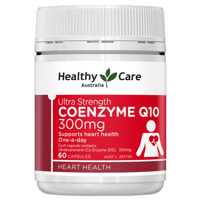 Healthy Care Ultra Strength CoEnzyme Q10 300mg 瓶身包裝。