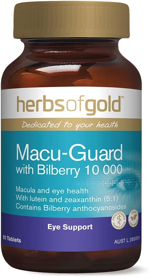 Herbs of Gold 藍莓葉黃素護眼配方 90粒，含Bilberry 10,000mg與葉黃素