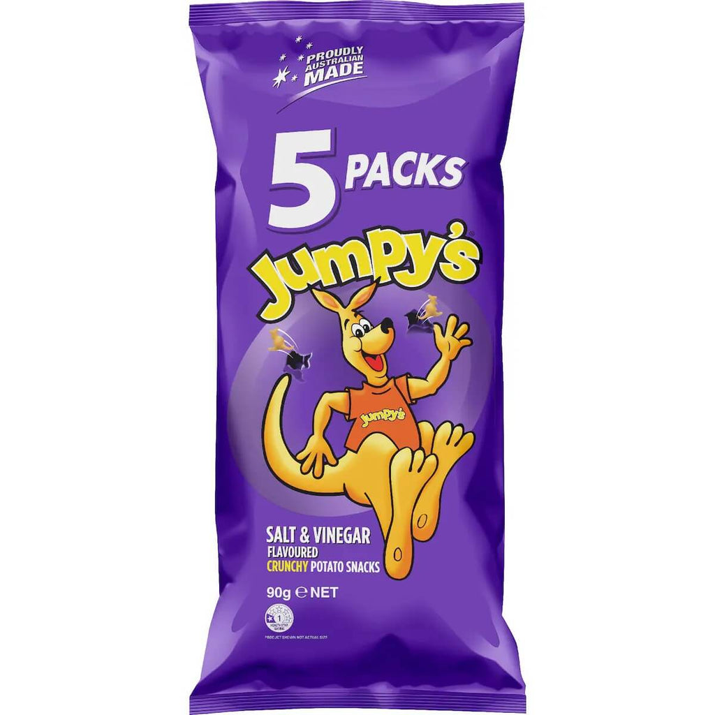 Jumpys 鹹醋風味袋鼠造型洋芋脆餅 5包入 90g 正面照