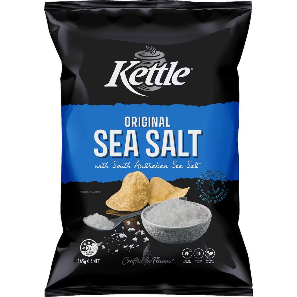 Kettle 洋芋片 海鹽口味 165g 正面包裝展示圖