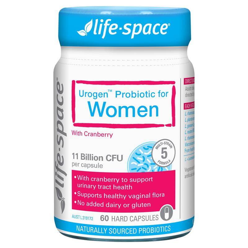 澳洲 Life Space 女性專用益生菌 60粒瓶身，含蔓越莓 Urogen 配方