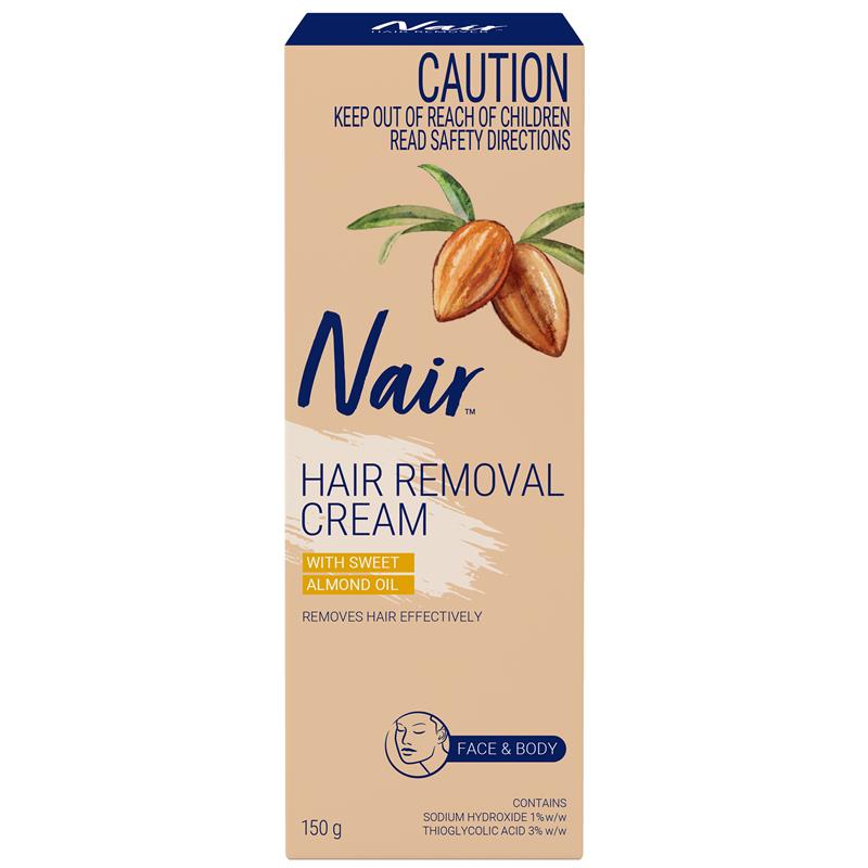 Nair 澳洲甜杏仁油溫和除毛膏 150g - 臉部身體兩用大容量