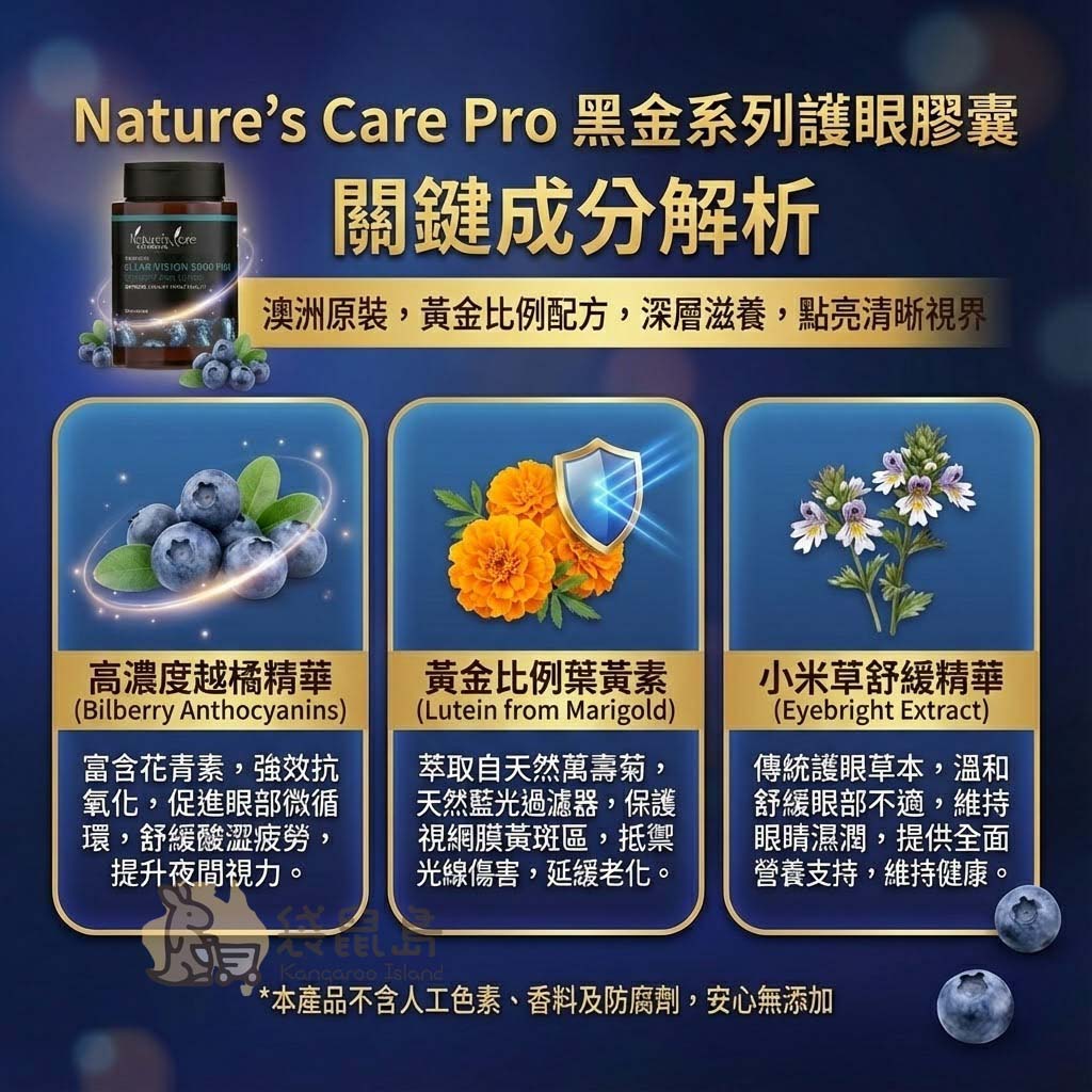 護眼膠囊核心成分解析：高濃度越橘花青素、葉黃素與小米草精華