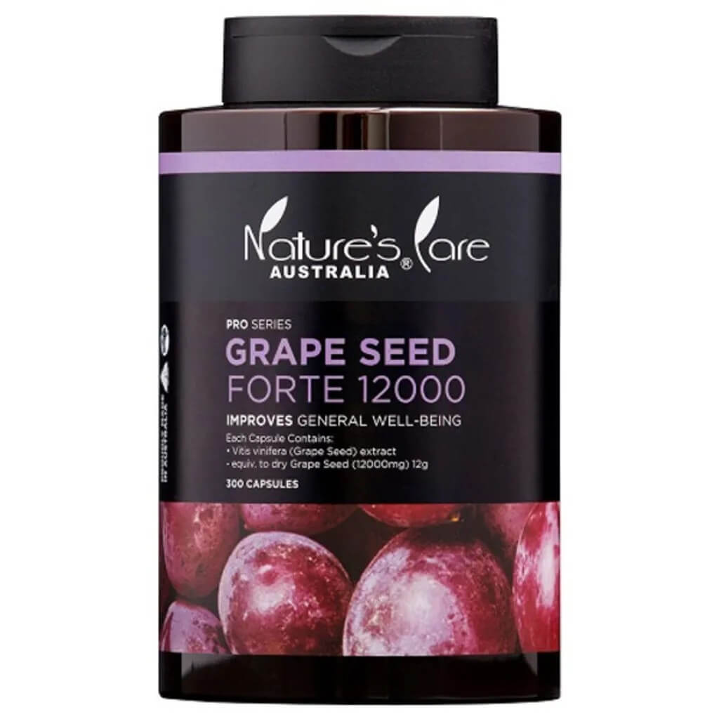 Nature's Care 黑金系列葡萄籽膠囊12000mg 300粒正面包裝