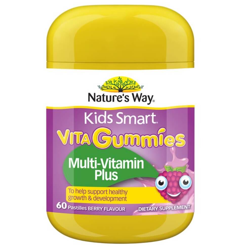 Nature's Way Kids Smart 兒童綜合維他命加蔬菜軟糖 60粒，莓果口味，幫助兒童健康成長與發育。