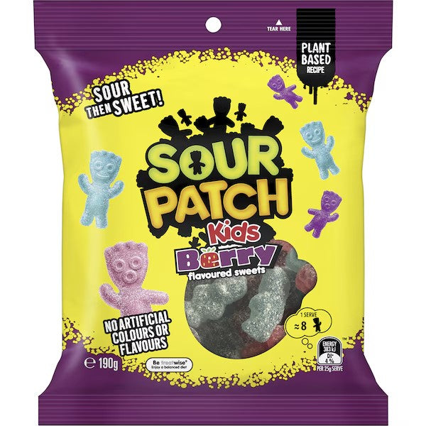 Sour Patch 酸甜軟糖 綜合莓果口味 190g 正面包裝圖