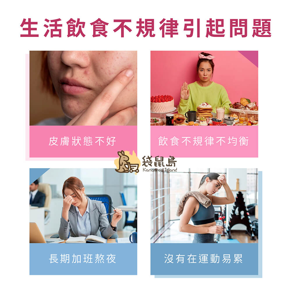 女性營養補充因應皮膚狀況差、飲食不均、熬夜與缺乏運動等問題