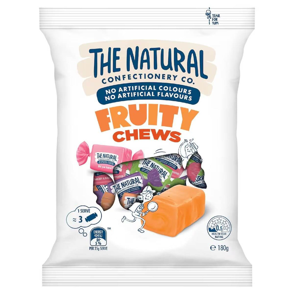 The Natural 經典水果軟糖 180g 正面包裝，強調無人工色素與香料