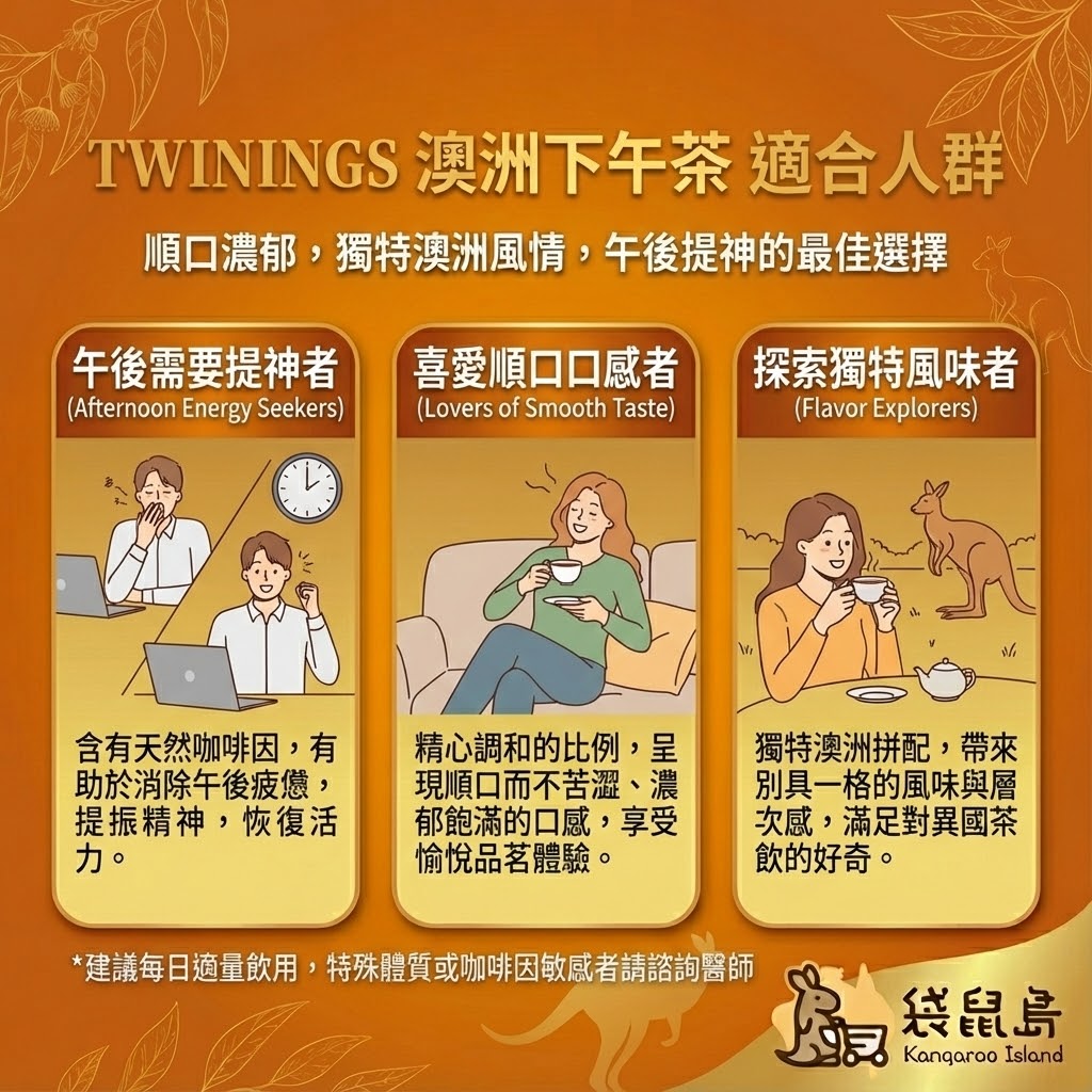 Twinings 下午茶適用人群 - 午後提神、喜愛順口口感與探索獨特風味者