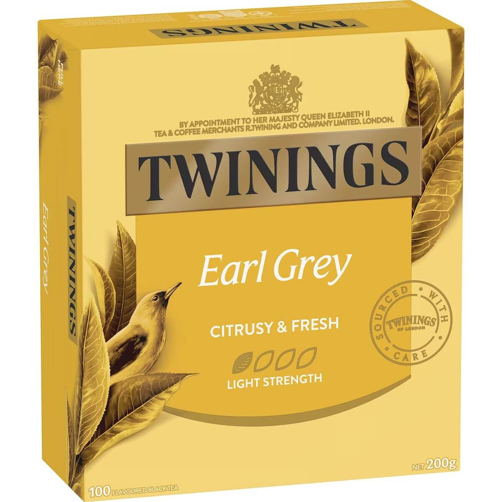 Twinings 皇家伯爵茶正面包裝，100包裝，黃金包裝設計