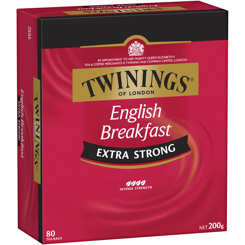 Twinings 澳洲特濃英倫早餐茶 80包入 - 紅黑包裝極致濃郁