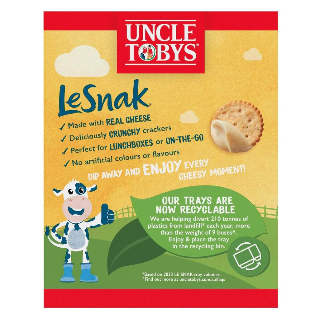 Uncle Tobys Le Snak 原味起司餅乾12入特色介紹與環保托盤說明圖