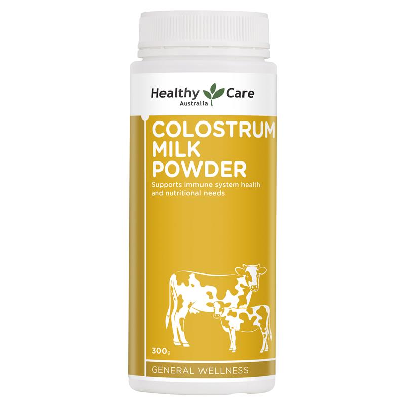 Healthy Care Colostrum Milk Powder 300g 瓶身包裝，澳洲製造。