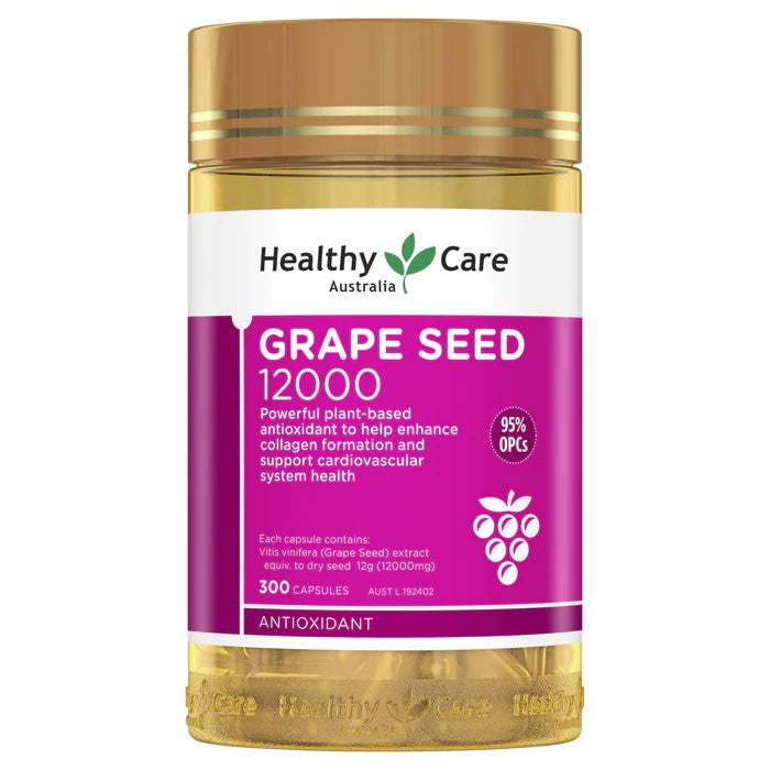 Healthy Care 葡萄籽12000mg 300顆，高濃度OPC植物抗氧化劑，促進心血管健康